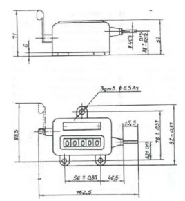 Схема габаритных размеров счетчика СО-205