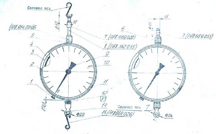 Схема конструкции динамометра ДПУ-0,01-2