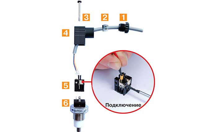 Схема сборки датчика ДК-1