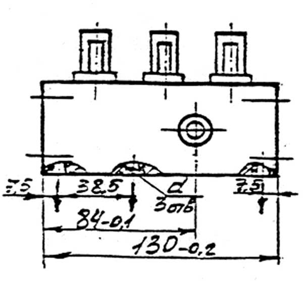 Габаритная схема питателя ДМ.0500-3 (2-0500-3)