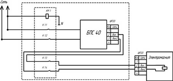 Электромагнит КЭП 800 - схема подключения